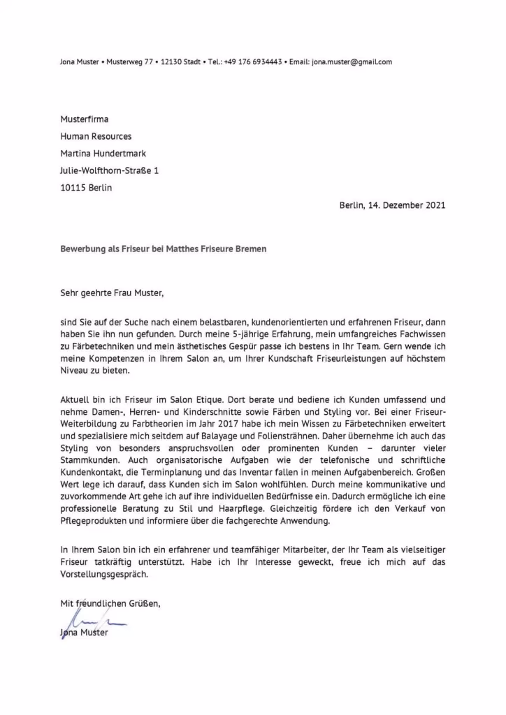 Wie Bewerbe ich mich als Coiffeuse?