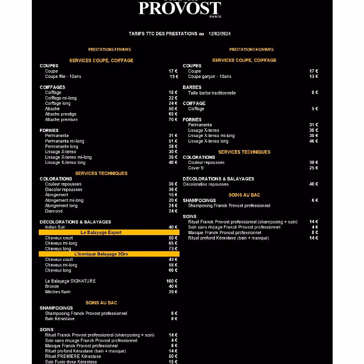 Pourquoi les prix augmentent chez Franck Provost ?