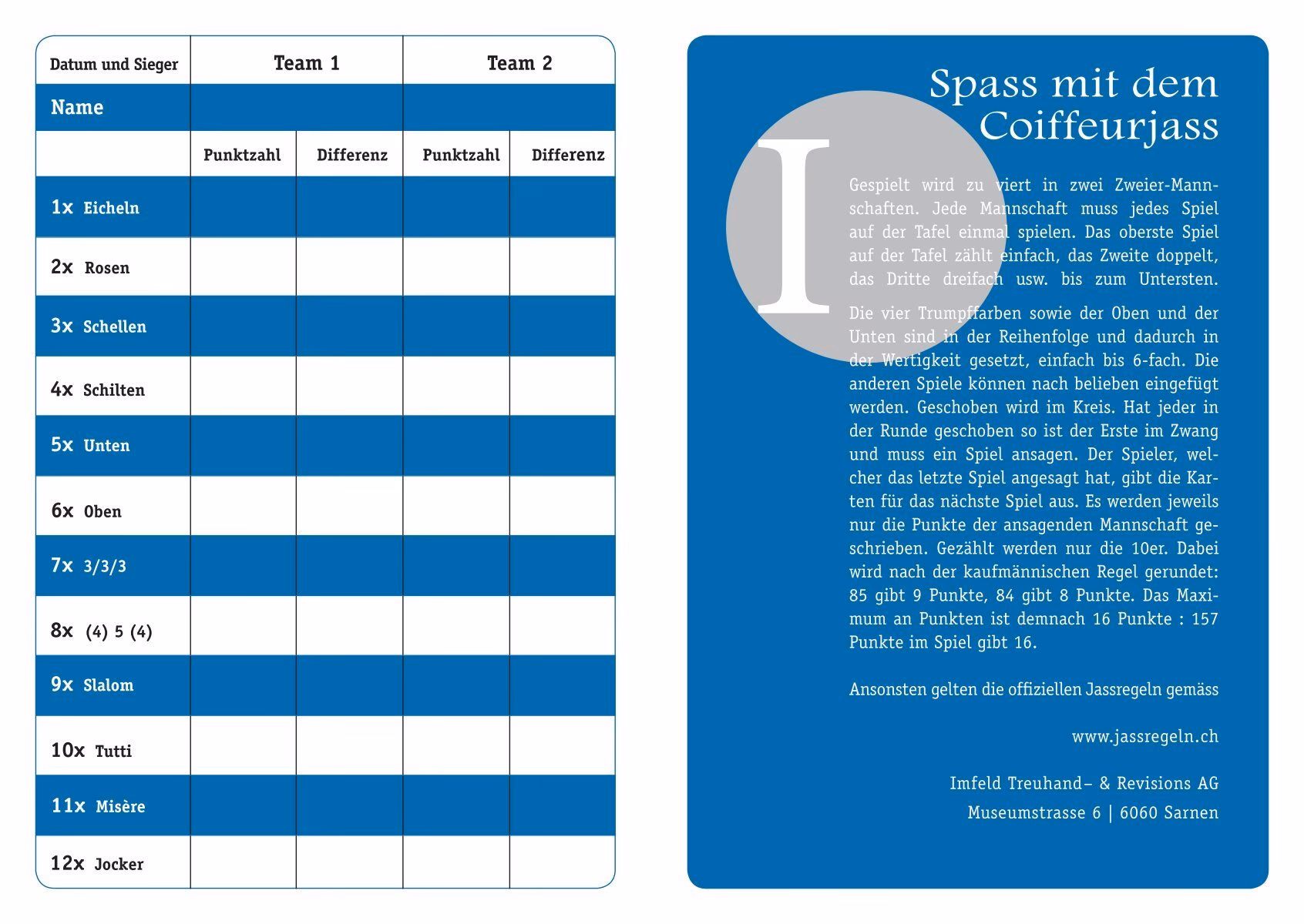 Welche Jassregeln gibt es?