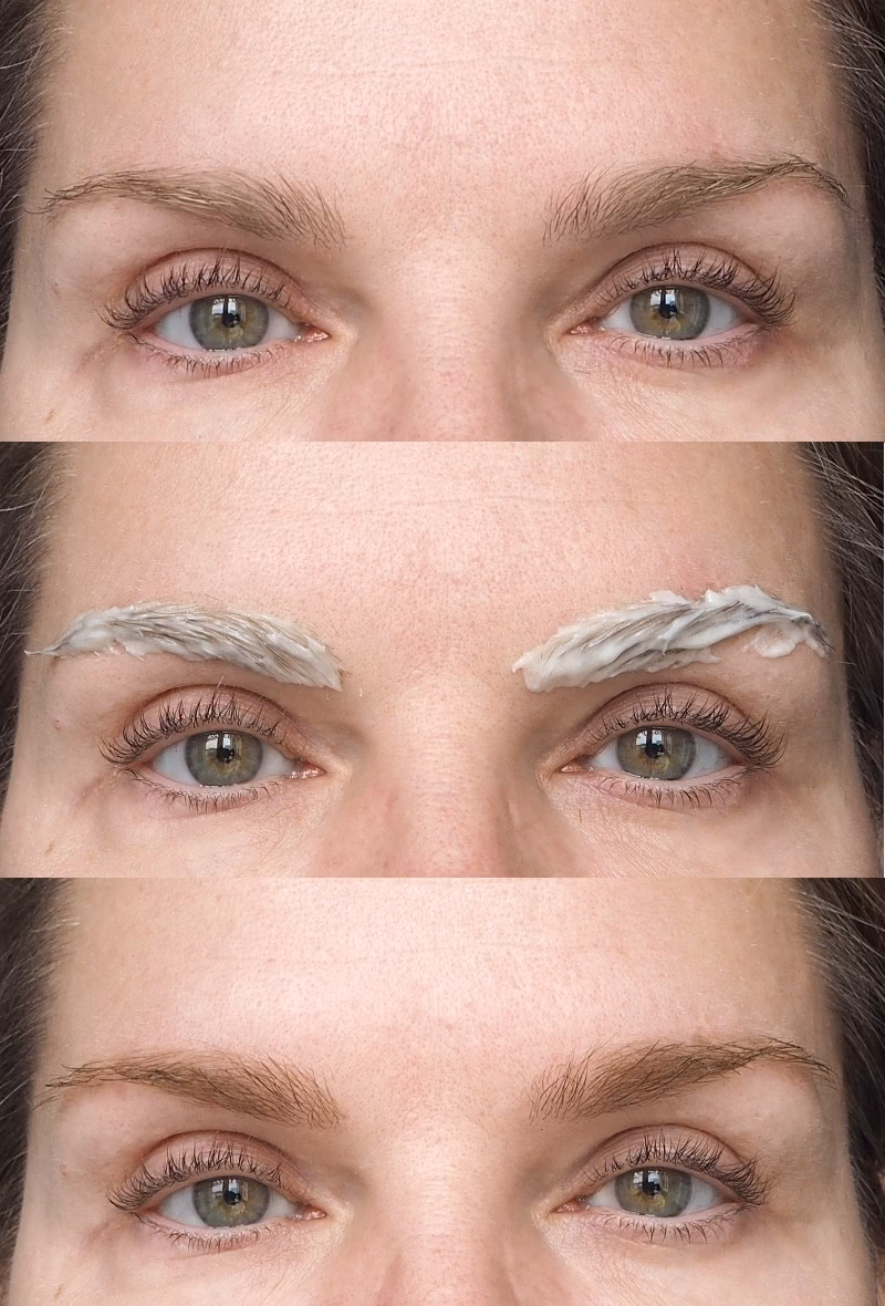 Wie testet man das Produkt vor dem Färben der Augenbrauen?