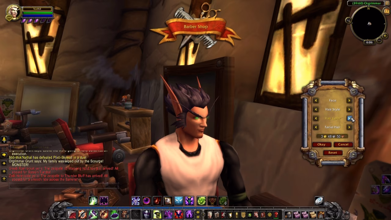 Does WoW Classic have a barber shop?